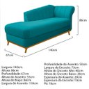 Ver imagem 4 de Kit Diva Recamier Vanessa 140cm Lado Esquerdo e 02 Poltronas Laura Suede - Doce Sonho Móveis RECAMIE