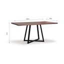 Ver imagem 3 de Mesa de Jantar 180x90cm Tampo Madeira Maciça Orlando Preto/Castanho
