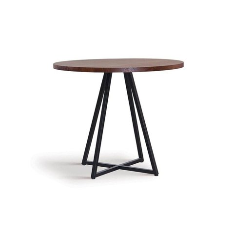 Mesa de Jantar 90x90cm Tampo Madeira Maciça Seattle Preto/Castanho
