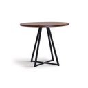 Ver imagem 1 de Mesa de Jantar 90x90cm Tampo Madeira Maciça Seattle Preto/Castanho