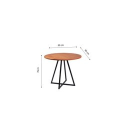 Mesa de Jantar 90x90cm Tampo Madeira Maciça Seattle  - 2