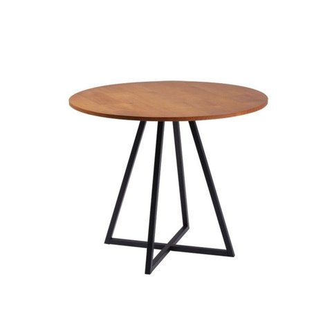 Mesa de Jantar 90x90cm Tampo Madeira Maciça Seattle Preto/Mel