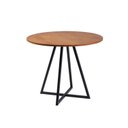 Ver imagem 1 de Mesa de Jantar 90x90cm Tampo Madeira Maciça Seattle Preto/Mel