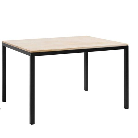 Mesa de Jantar 120x90cm Tampo Madeira Maciça Denver Preto/Marrom