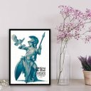 Ver imagem 1 de Quadro Deusa Grega Athena 24x18cm - com vidro:Madeira preta