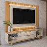 Painel para Tv 70 Pol Real e Rack Bancada 220cm Lola L06 Tauari/off White - Mpozenato - 2