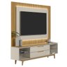 Painel para Tv 70 Pol Real e Rack Bancada 220cm Lola L06 Tauari/off White - Mpozenato - 1