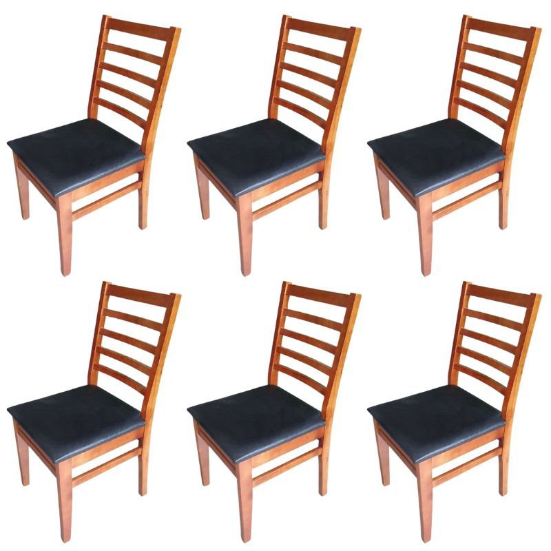 Kit 6 Cadeiras Estofadas Premium Cor:Imbuia