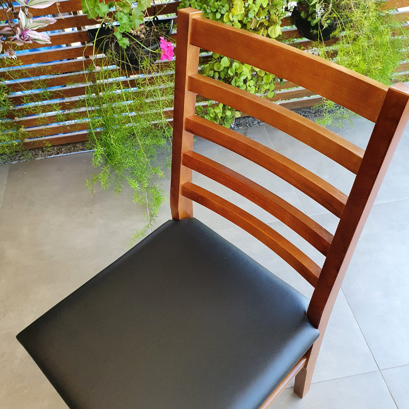 Kit 6 Cadeiras Estofadas Premium Cor:Imbuia - 9