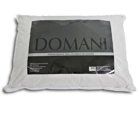 Travesseiro Grande 100% Pluma de Ganso - Domani Branco