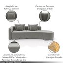 Ver imagem 3 de Sofá Curvo Decorativo Kimiko 317cm 3 Lugares Sala de Estar com Chaise Veludo Cinza G52 - Gran Belo