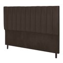 Ver imagem 1 de Cabeceira Leblon Marrom Estofada para Cama Box Casal 144Cm Quarto Luxo JBE Móveis