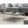 Mesa de Centro Astral 70x70 Cm Base Aço Tubo Cromado - Bordinhon: Verde Lazza - 3