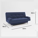 Ver imagem 5 de Sofá Cama 1,80m Fabiane Suede Azul Madelina Decor