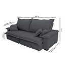 Ver imagem 3 de Sofá Retrátil e Reclinável Paris 2.00m Super Pillow - Chumbo