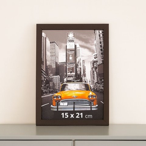 Porta Retrato 15 X 21 Moldura Marrom com Vidro Decoração Sala