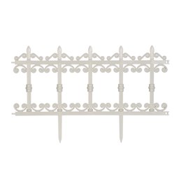 Kit 2 Cercas Plásticas Estilo Ferro Fundido Jardim Canteiro Branco - 3
