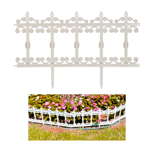 Kit 2 Cercas Plásticas Estilo Ferro Fundido Jardim Canteiro Branco