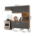 Ver imagem 6 de Cozinha com Balcão Lemon com 10 Portas e 1 Gaveta 222 Cm Freijo/chumbo