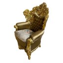 Ver imagem 3 de Poltrona Clássica Marrom com Dourado