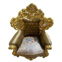 Ver imagem 2 de Poltrona Clássica Marrom com Dourado