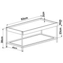 Ver imagem 4 de Mesa Centro 93 Cm Pes Metal Oslo 28961 Nero Artesano