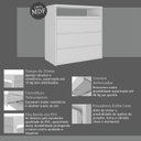 Ver imagem 4 de Cômoda 3 Gavetas 1 Nicho 100% MDF Gales Branco