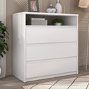 Ver imagem 1 de Cômoda 3 Gavetas 1 Nicho 100% MDF Gales Branco