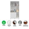 Guarda Roupa Peroba Tedy 3 Portas e 3 Gavetas Mdf Cor Branco - 3