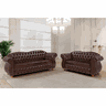 Conjunto Namoradeiras 2 e 3 Lugares Chesterfield Merlô Via Encanto Courino Marrom - 2