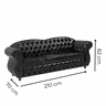 Conjunto Namoradeiras 2 e 3 Lugares Chesterfield Merlô Via Encanto Courino Marrom - 4