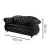 Conjunto Namoradeiras 2 e 3 Lugares Chesterfield Merlô Via Encanto Courino Marrom - 3