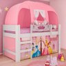 Cama Infantil Elevada com e Led Disney Princess Branco/rosa - 2