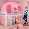 Cama Infantil Elevada com e Led Disney Princess Branco/rosa - 3