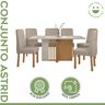 Conjunto Sala de Jantar 6 Lugares Retangular Tampo MDF Mesa e Cadeiras Astrid - 9