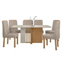 Ver imagem 2 de Conjunto Sala de Jantar 6 Lugares Retangular Tampo MDF Mesa e Cadeiras Astrid