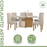 Conjunto Sala de Jantar 6 Lugares Retangular Tampo MDF Mesa e Cadeiras Astrid - 9