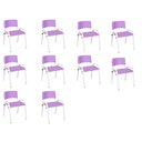 Ver imagem 2 de Kit 10 Cadeira Iso Infantil Creche, Escola Base Branco Lilas