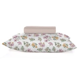 Jogo de Cama Solteiro 2 Peças Teka ( Lençol com Elástico+ Fronha)100%algodao. - Primaveril - 1