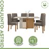 Conjunto Sala de Jantar 6 Lugares Retangular Tampo MDF Mesa e Cadeiras Astrid - 9