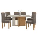 Ver imagem 2 de Conjunto Sala de Jantar 6 Lugares Retangular Tampo MDF Mesa e Cadeiras Astrid