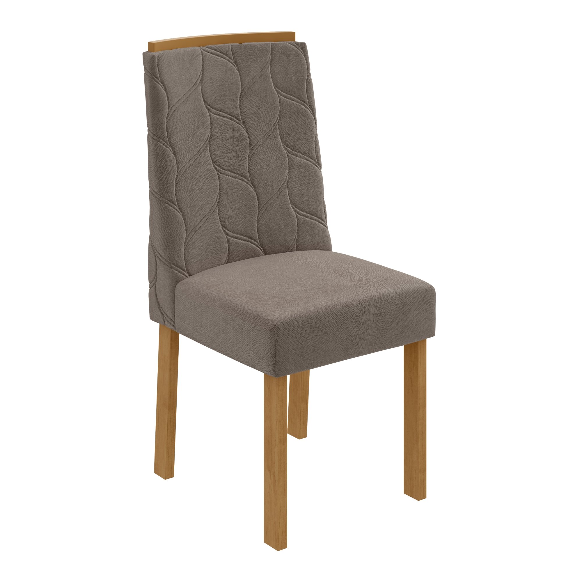 Conjunto Sala de Jantar Mesa Tampo MDF/Vidro e 6 Cadeiras Astrid Móveis Lopas - 10