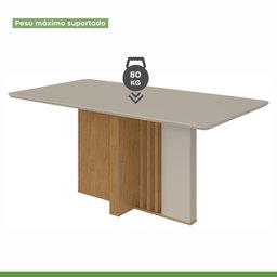 Conjunto Sala de Jantar Mesa Tampo MDF/Vidro e 6 Cadeiras Astrid Móveis Lopas - 5