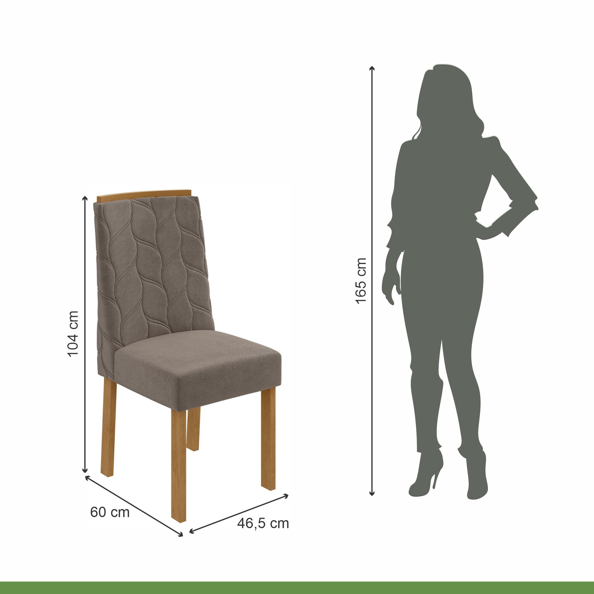 Conjunto Sala de Jantar Mesa Tampo MDF/Vidro e 6 Cadeiras Astrid Móveis Lopas - 11