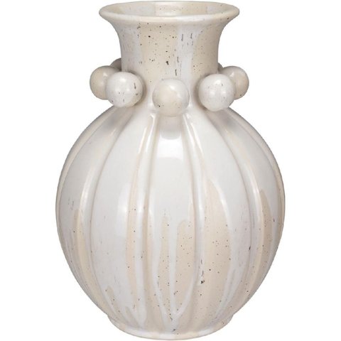 Vaso Decorativo Enfeite Casa Home&Co Cerâmica 34x24,5x24,5cm Bege