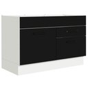 Ver imagem 1 de Balcão Gabinete De Pia 120 X 60 Cm 1 Porta 2 Gavetas Branco