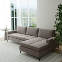 Ver imagem 2 de Sofá 3 Lugares Living Fixo Viena com Chaise 2,40m em Linho:bege Avelã