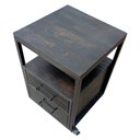 Ver imagem 5 de Mesa de Cabeceira de Madeira e Ferro na Cor Preta - com 2 Gavetas e 4 Rodízios