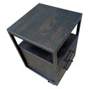 Ver imagem 7 de Mesa de Cabeceira de Madeira e Ferro na Cor Preta - com 2 Gavetas e 4 Rodízios