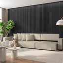 Ver imagem 4 de Painel Ripado Canelado/ondulado Preto 2750 X 445 X 9mm - Caixa com 4 Painéis = 5m2
